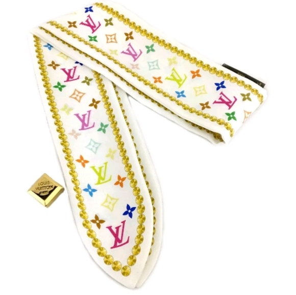 AUTH LOUIS VUITTON SILK SCARF TWILLY/SCARF RING - Picture 9 of 10